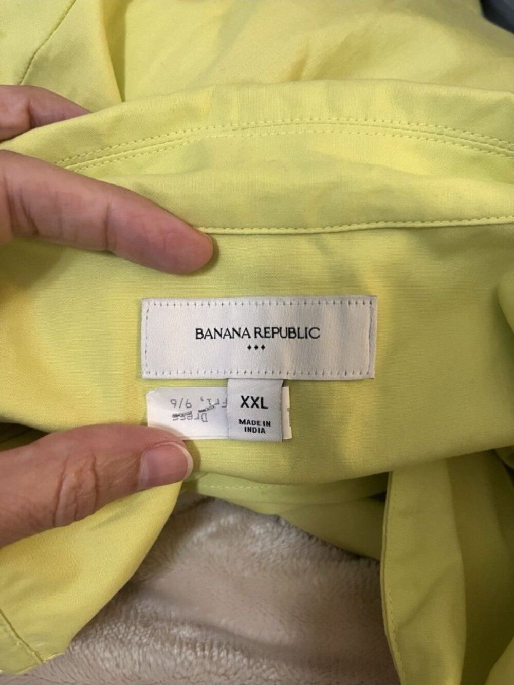 Banana Republic Cotton Tab Poplin Trapeze Maxi Shirt Dress Sz XXL Collared Yello - Picture 8 of 11